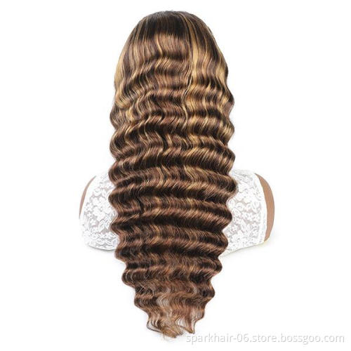 SPARK Straight Highlight Lace Front Wigs Human Hair for Black Women Ombre Blonde Lace Front Wig Human Hair Pre Plucked With Baby